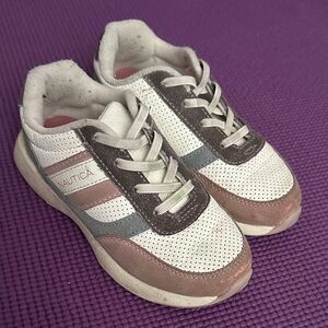 Nautica Kids' White and Gray Sneakers